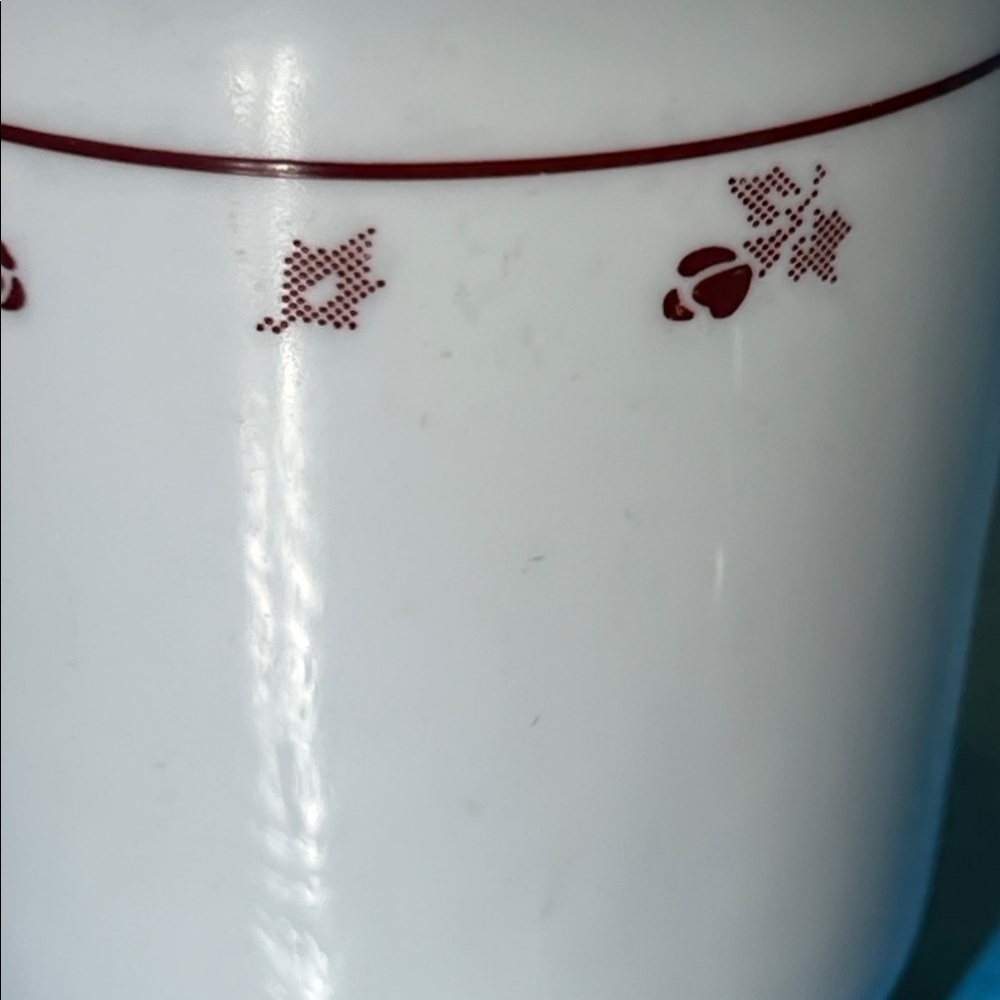 BURGUNDY ROSE by Corning Corelle Floral Patterned White Mugs set of 2 - Picture 4 of 7